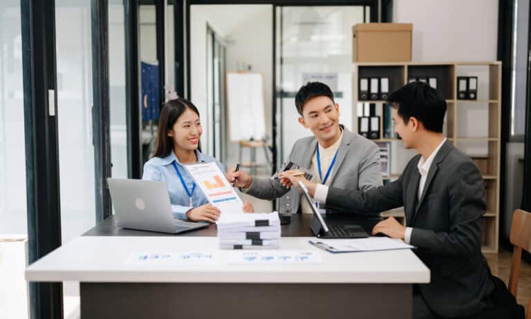 Business team discuss at meeting room